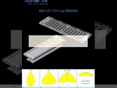 72 IN1 3030 LEDs Οπτικός φακός 250.75x74.75mm Αντιφως ενεργειακά αποδοτική δέσμη εστίασης PC υλικό φακός ταιριάζει οδικά και πλημμυρικά φώτα