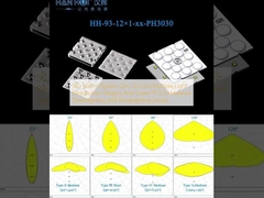 50×50mm τετραγωνικός φακός 12×1pcs Πολλαπλές μορφές διανομής φωτός Αντιφως PC οικολογικό υλικό Οδικοί φωτισμοί και φακοί φωτισμού