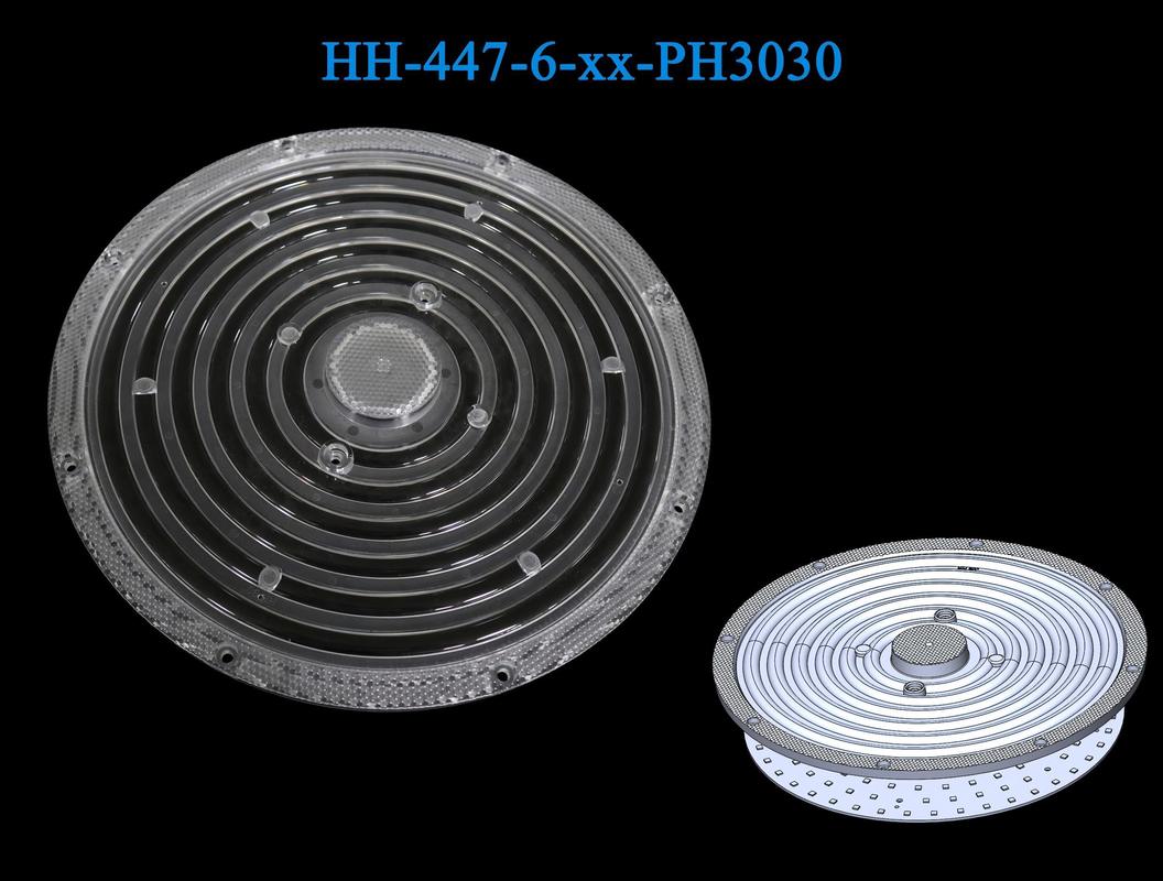 Diameter 226mm 2835 Type Chips Glare Reduction UFO Industrial Lighting Lens 